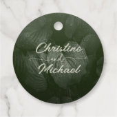 Groene blad elegante groen lente bruiloft bedankjes labels (Achterkant)