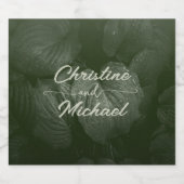 Groene blad elegante groen lente bruiloft bier etiket (Enkel label)