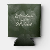 Groene blad elegante groen lente bruiloft blikjeskoeler (Voorkant)