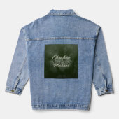 Groene blad elegante groen lente bruiloft denim jacket (Achterkant)