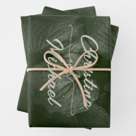 Groene blad elegante groen lente bruiloft inpakpapier vel