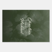 Groene blad elegante groen lente bruiloft inpakpapier vel (Voorkant)