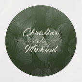 Groene blad elegante groen lente bruiloft labels (Design 2)