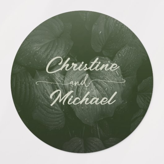 Groene blad elegante groen lente bruiloft labels (Design 1)