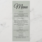 Groene blad elegante groen lente bruiloft menu (Voorkant)