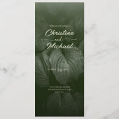 Groene blad elegante groen lente bruiloft menu (Achterkant)
