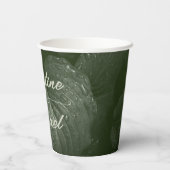 Groene blad elegante groen lente bruiloft papieren bekers (Achterkant)