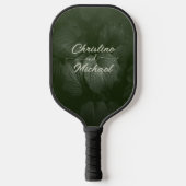 Groene blad elegante groen lente bruiloft pickleball paddle (Voorkant)
