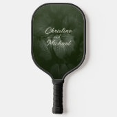 Groene blad elegante groen lente bruiloft pickleball paddle (Achterkant)