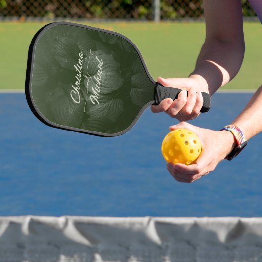 Groene blad elegante groen lente bruiloft pickleball paddle (Insitu)
