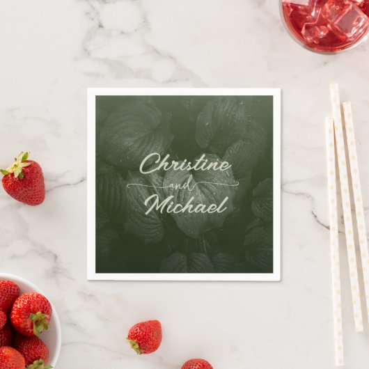 Groene blad elegante groen lente bruiloft servet (Insitu)