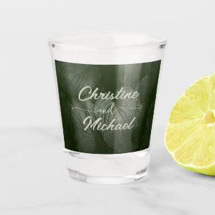 Groene blad elegante groen lente bruiloft shot glas