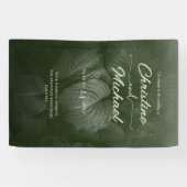 Groene blad elegante groen lente bruiloft spandoek (Horizontaal)