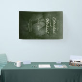 Groene blad elegante groen lente bruiloft spandoek (Beurs)