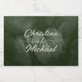 Groene blad elegante groen lente bruiloft sparkling wijnetiket (Enkel label)