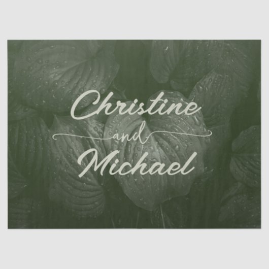 Groene blad elegante groen lente bruiloft tissuepapier (Voorkant)