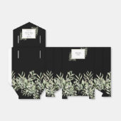 Groene Blad Elegante Zwarte Trouw Favorieten Doos Bedankdoosjes (Uitgevouwen)