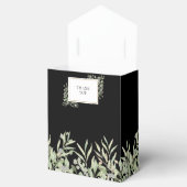 Groene Blad Elegante Zwarte Trouw Favorieten Doos Bedankdoosjes (Geopend)