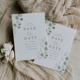 Groene Blad Elegantie Bruiloft Save The Date