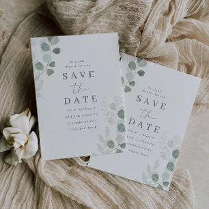 Groene Blad Elegantie Bruiloft Save The Date