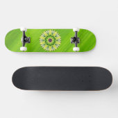 Groene blad- en mandala-skateboarddek persoonlijk skateboard (Horizontaal)