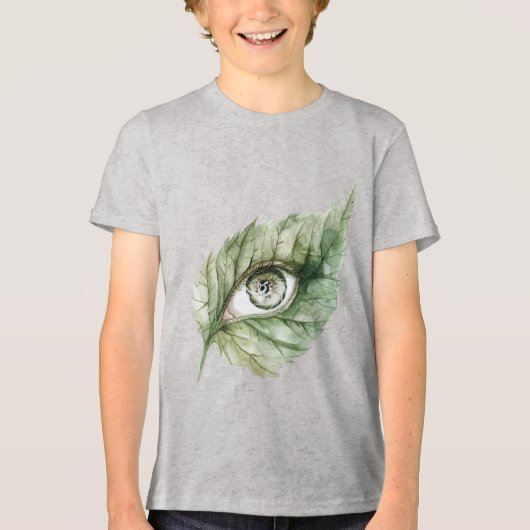 Groene Blad Goblin Oog   Tri-Blend Shirt (Voorkant)