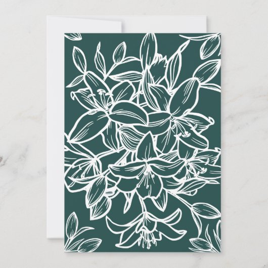 Groene Blad Grens Trouw Uitnodiging (Achterkant)