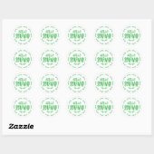 Groene Blad Hallo Lente Ronde Sticker (Vel)