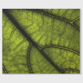 Groene blad in close-up fotografie cadeaupapier (Vlak)
