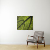 Groene blad in close-up fotografie wandkleed (In Situ (horizontaal))