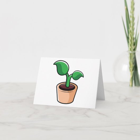 Groene Blad Kamerplant Bedankkaart (Voorkant)