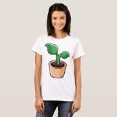 Groene Blad Kamerplant T-shirt (Voorkant volledig)