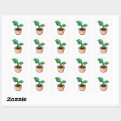 Groene Blad Kamerplant Vierkante Sticker (Vel)