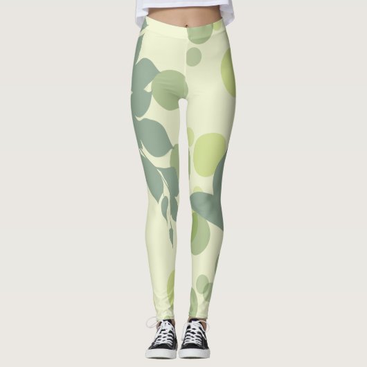 Groene Blad Leggings (Voorkant)