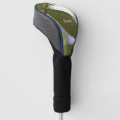 Groene blad mediaan tuin fototak golfheadcover (Schuin)