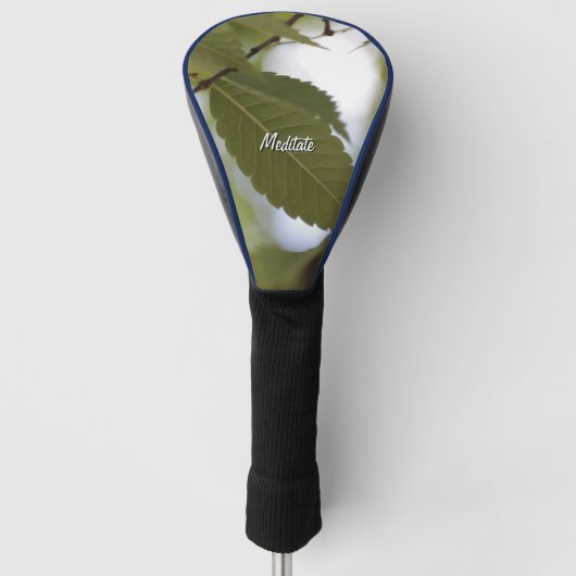 Groene blad mediaan tuin fototak golfheadcover (Voorkant)