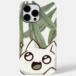 Groene blad met kat | huisdier liefhebbers | terug Case-Mate iPhone 14 pro max hoesje