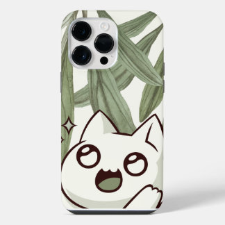 Groene blad met kat | huisdier liefhebbers | terug iPhone 14 pro max hoesje
