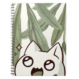 Groene blad met kat | huisdier liefhebbers | terug notitieboek
