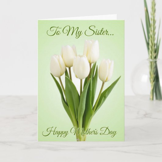 Groene Blad Moederdag Zus Kaart (Voorkant)