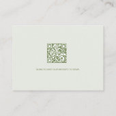 Groene blad Monogram Crest bruiloft website RSVP Informatiekaartje (Achterkant)
