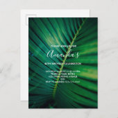 Groene blad palmblad close-up foto verjaardag uitnodiging briefkaart (Voorkant / Achterkant)
