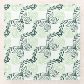 Groene Blad Patroon Design Onderzetter (Voorkant)