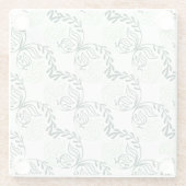 Groene Blad Patroon Design Onderzetter (Achterkant)