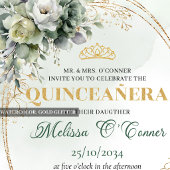 Groene Blad Quinceañera Boho Stijl Uitnodiging