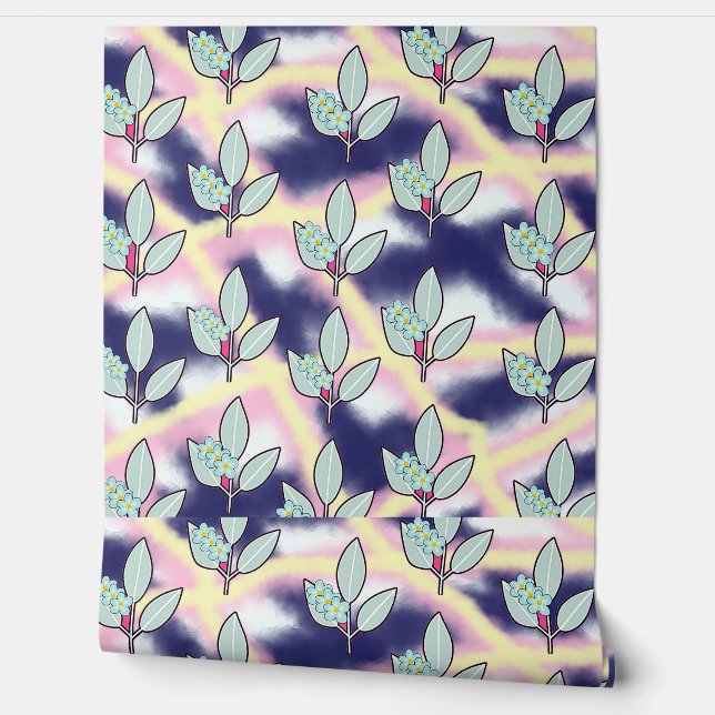 Groene Blad Regenboog Rugzijde Behang (Afrollen)