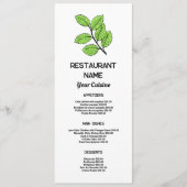 Groene Blad, Restaurant Slimline Menu (Voorkant)