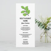 Groene Blad, Restaurant Slimline Menu (Staand voorkant)