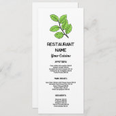 Groene Blad, Restaurant Slimline Menu (Voorkant / Achterkant)