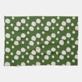 Groene Blad Rode Stippen Theedoek (Horizontaal)